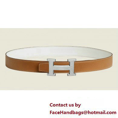 Hermes H Guillochee belt buckle & Reversible leather strap 32 mm 03 2023 - Click Image to Close